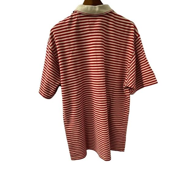 VTG Greg Norman Collection Polo Shirt Red & Ivory Stripes Men’s Size Large - Picture 2 of 12